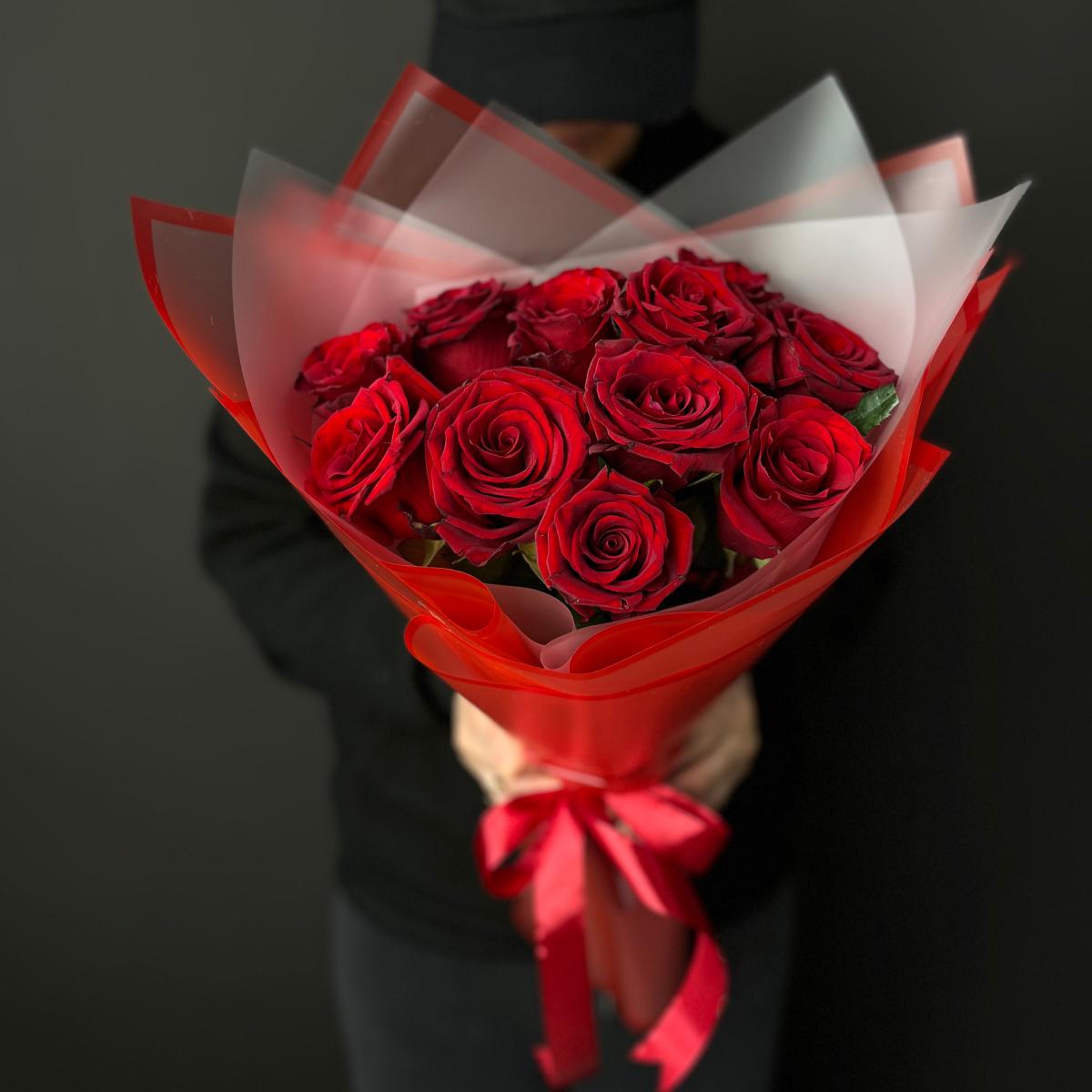 Букеты из красных роз 40 см (Эквадор) [артикул букета: 172200]