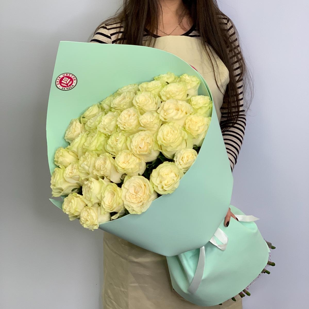 Букеты из белых роз 40 см (Эквадор) articul  600