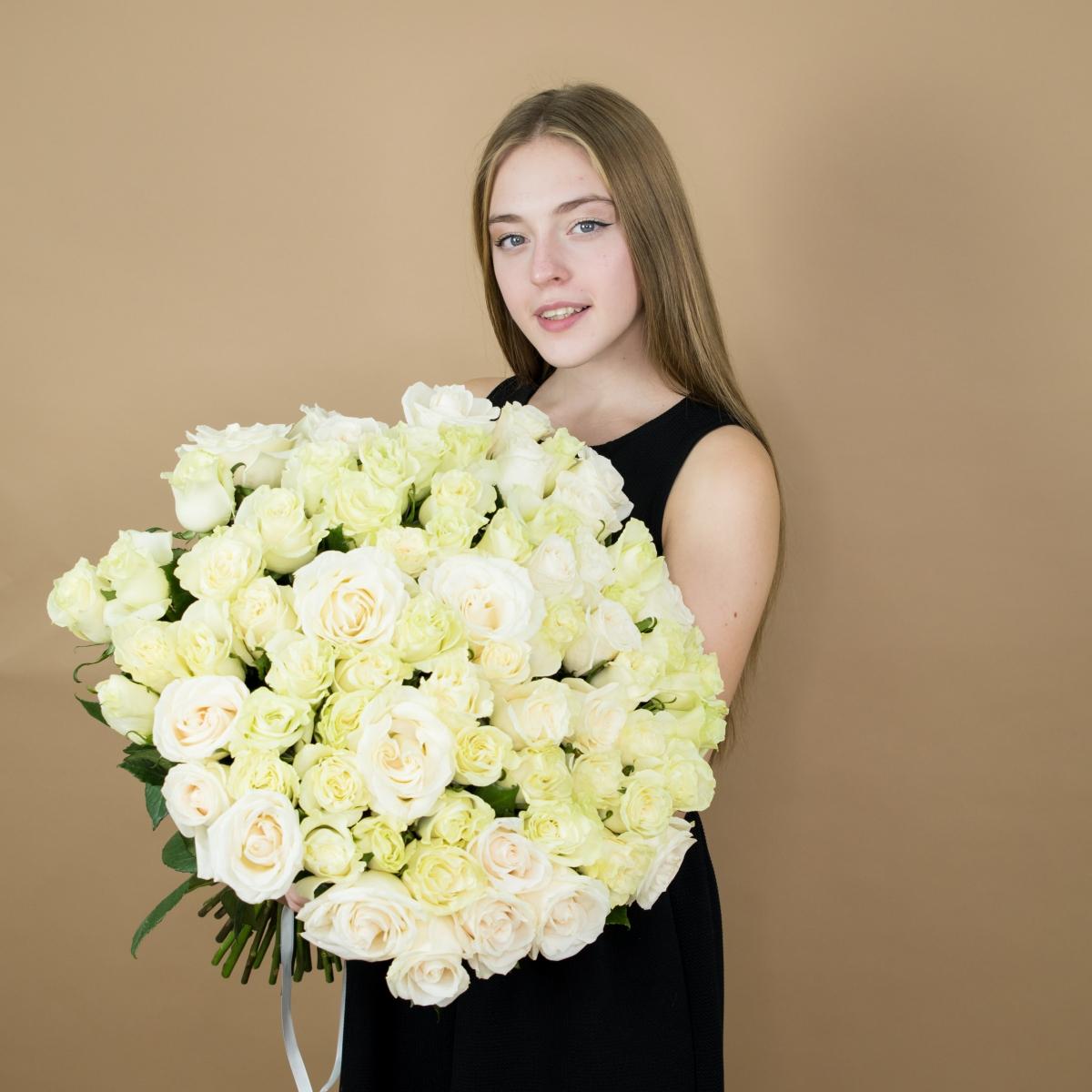 Букеты из белых роз 40 см (Эквадор) articul  600