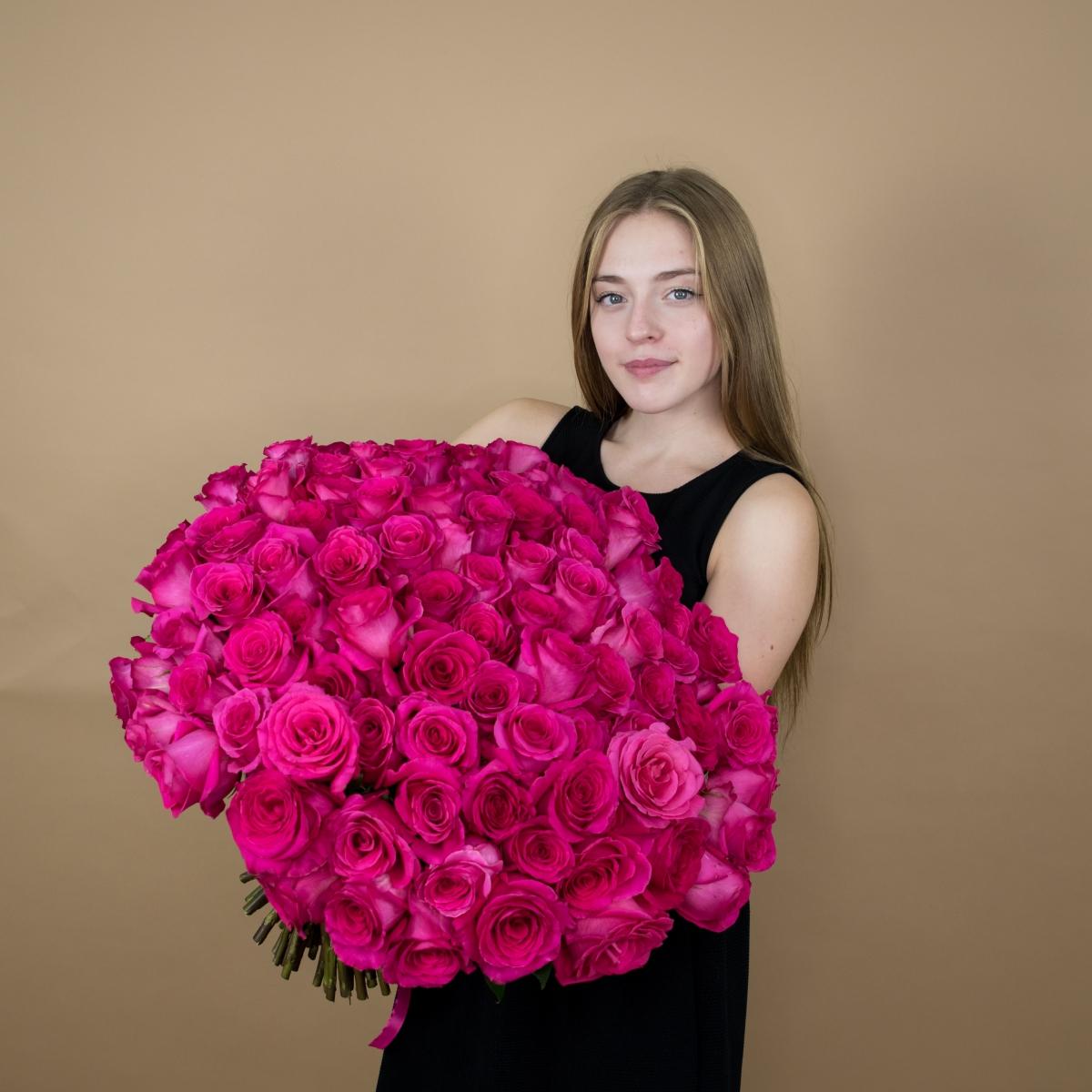 Букет из розовых роз 75 шт. (40 см) (код  80850)