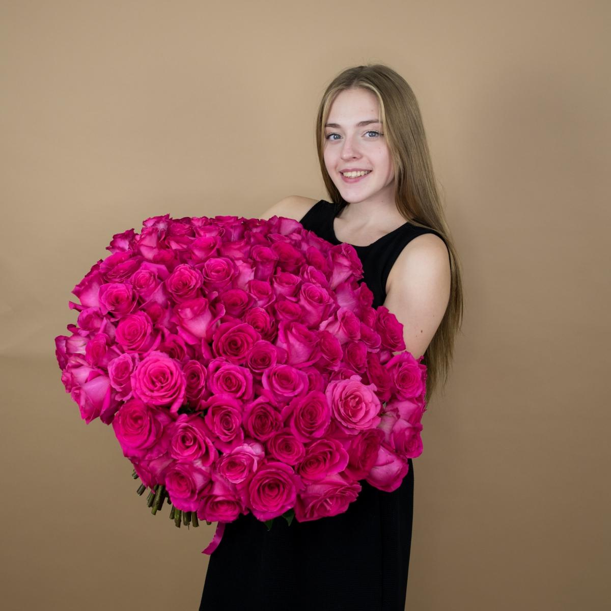 Букеты из розовых роз 40 см (Эквадор) код  81300